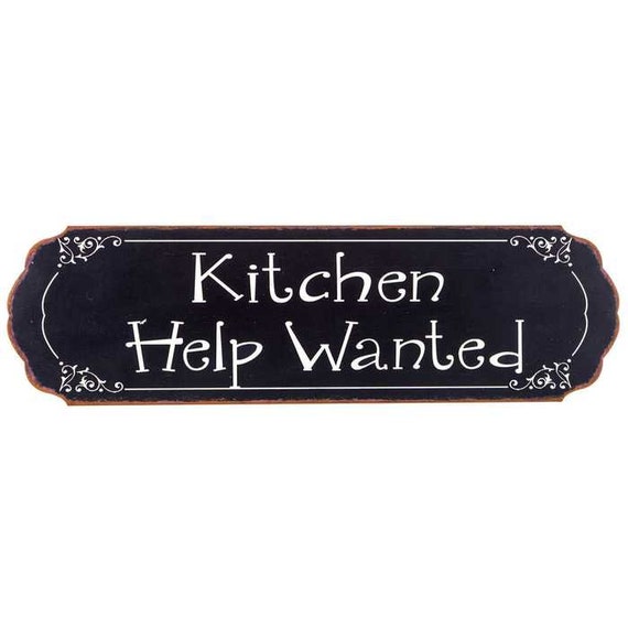 Kitchen Help Wanted Metal Sign Wall Decoration Home Accent Etsy