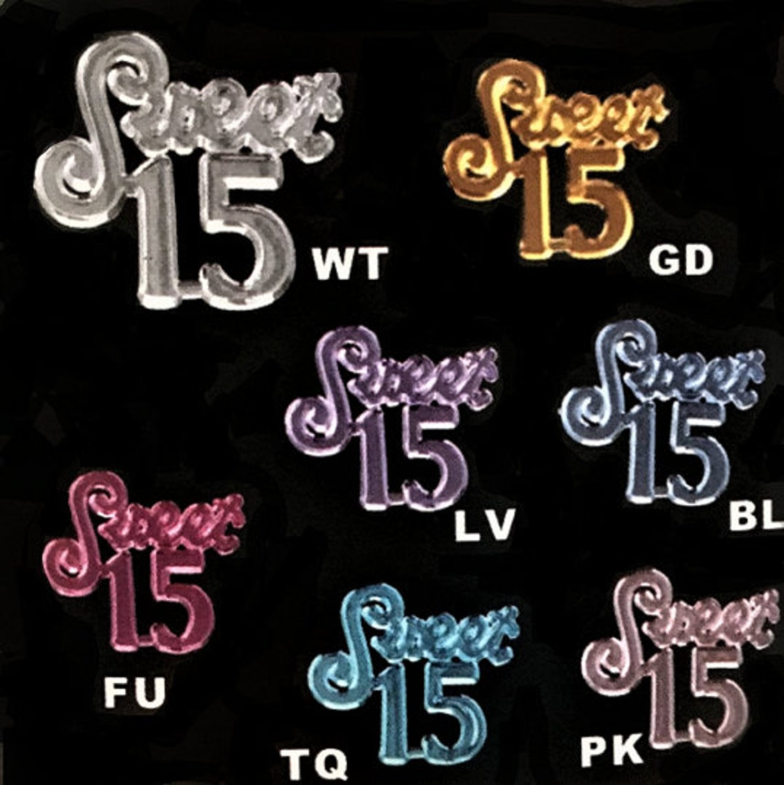 24pc Sweet 15 Mis Quince Quinceanera Charms Embellishment Etsy