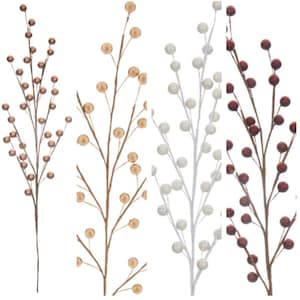 Metallic Berry Pick Red, Gold,  White or Rose Gold Stem Pick Christmas Everyday