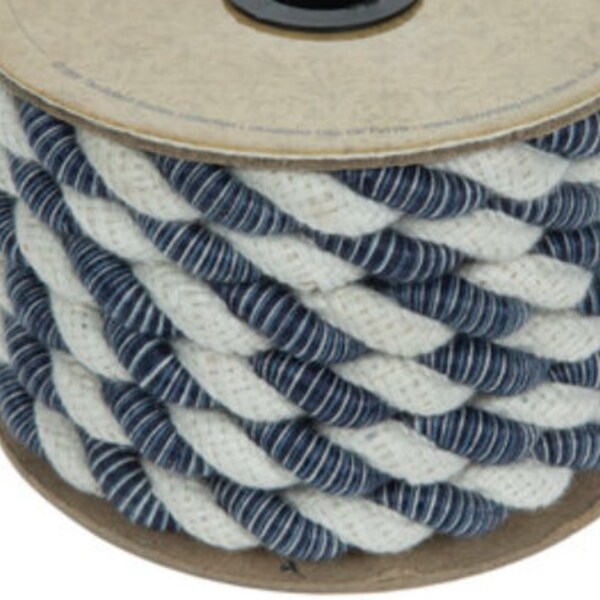 Ships Free Over 35 in US Navy And White Woven Cord Craft Diy Projects Ribbon Length 15'