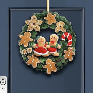 2 pc set 10&quot; Inch Gingerbread Boy and Girl Christmas Ornament Home Decoration Choose Style