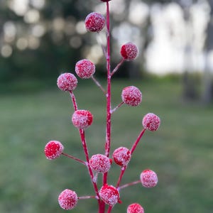 21&quot; Fuchsia and Pink Pompom Spray with Snowglitter Christmas Trees Wreath Accent Decorations Choose Color