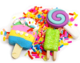 Ice Cream N' Sprinkles Novelty Button Collection, Dress It Up Buttons, Cabochons, Jesse James Buttons, Syknappar, Söt Glassknapp