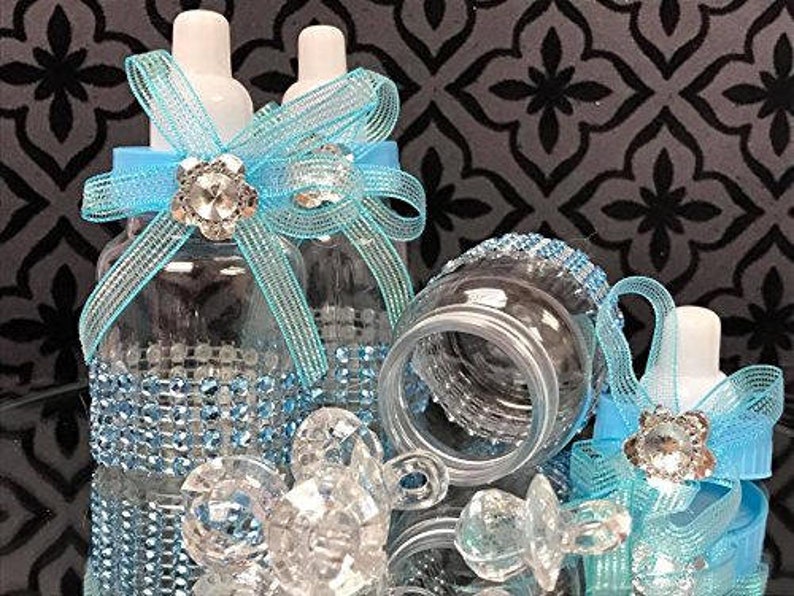 Baby Shower Favor Bottles Predecorated With Bling Etsy