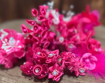 10 Fuchsia Organza Geassorteerde Closeout -Bloemen Miniatuurtrossen Ambachten Bloemen Diy Projecten Elke dag Alle gelegenheden