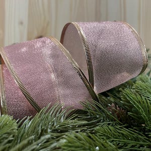2.5" x 10 yd Wired  Rose Gold All Occasions Christmas or Everyday