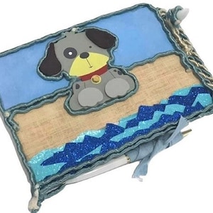 Puppy Dog Birthday Party Beach Theme signature Guest Book Keepsake Gift