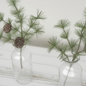Iced Pine Needle And Pinecone Branch Pick Christmas Tree Trimming Wreath Home Decoration 12.25&quot; Height