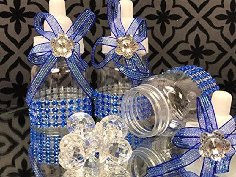 Baby Shower Favor Bottles Predecorated With Bling Etsy