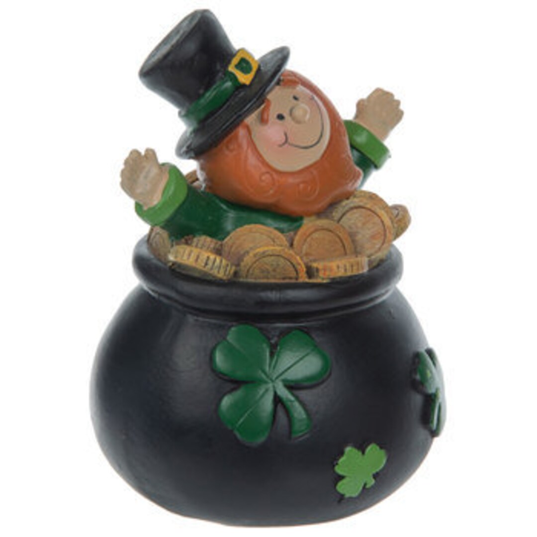 Leprechaun in Pot of Gold Decoration for St Patrick's Day Decoration for Home Office or Gift Etsy