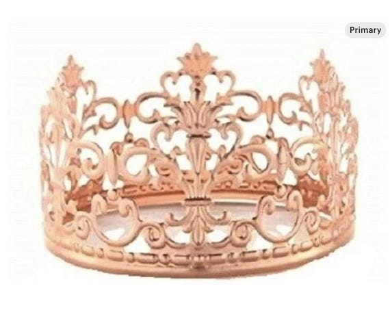 Lot de 12 décorations de gâteau en forme de couronne dorée Delmkin avec strass et perles - Décoration de gâteau pour anniversaire d'enfant et mariage