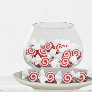 4 - 6&quot; Red And White Peppermint Candy Ornaments Christmas Trim a Tree Decoration Hanging Decor