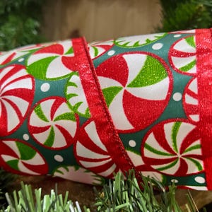 Candy Christmas Ribbon - 4&quot; Christmas DIY Tree Trimming Decoration