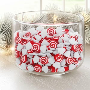 8 Red And White Peppermint Candy Ornaments Christmas Trim a Tree Decoration Hanging Decoration