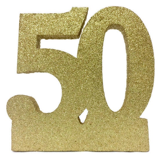 50th Birthday or Anniversary Glitter Styrofoam Number Cake | Etsy