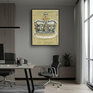 Gerahmte Strass Krone Design gerahmte Wand Kunst Dekoration Theater Medien Raum