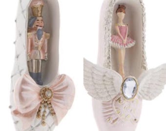 Ballerina and Nutcracker Inside Ballet Shoe Ornament