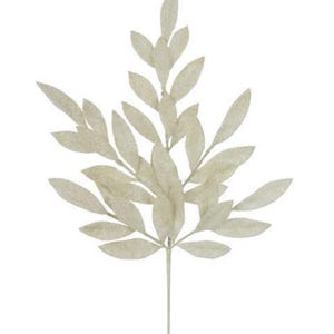 Bay Leaf Spray Gold Glitter Christmas Tree Trimming Home Decoration 22.5&quot; Height
