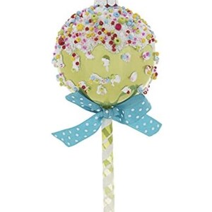 Green glass lollipop ornament