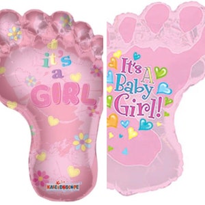 大きな「Its A Girl」フットバルーン ホイルマイラー 36インチと38インチ、ベビーシャワーバルーン、コウノトリバルーン、ウェルカムベビー、ベビーフィートバルーン、ベビーフットバルーン