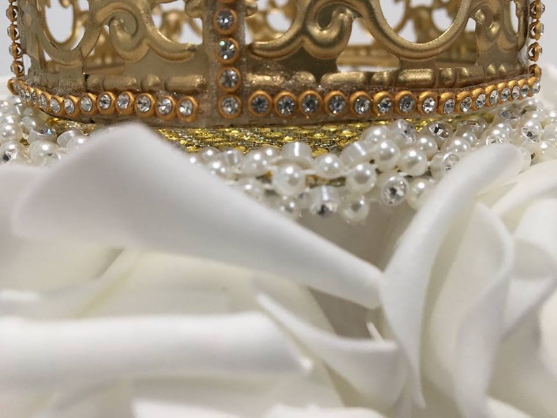 Crown Princess Prince Gold Crown With Flowers Cake Topper Rhinestones Decoration For Birthday Sweet 16 Weddings Choose Style