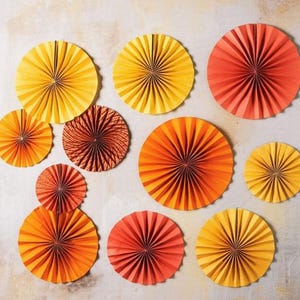 Enchanting Autumn Harvest Paper Fan Decorations | Fall Home Decor Accent Kit 8 Count