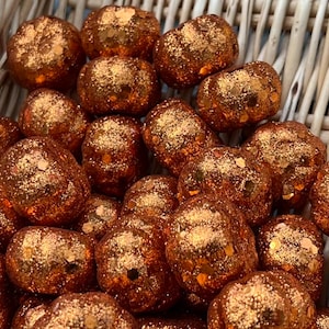 Glitter Miniature Pumpkin Fall Filler Autumn Halloween and Thanksgiving Decoration Fillers