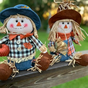 Scarecrow Plush Home Accent Fall Autumn Décoration 11.5" Height Choose Style