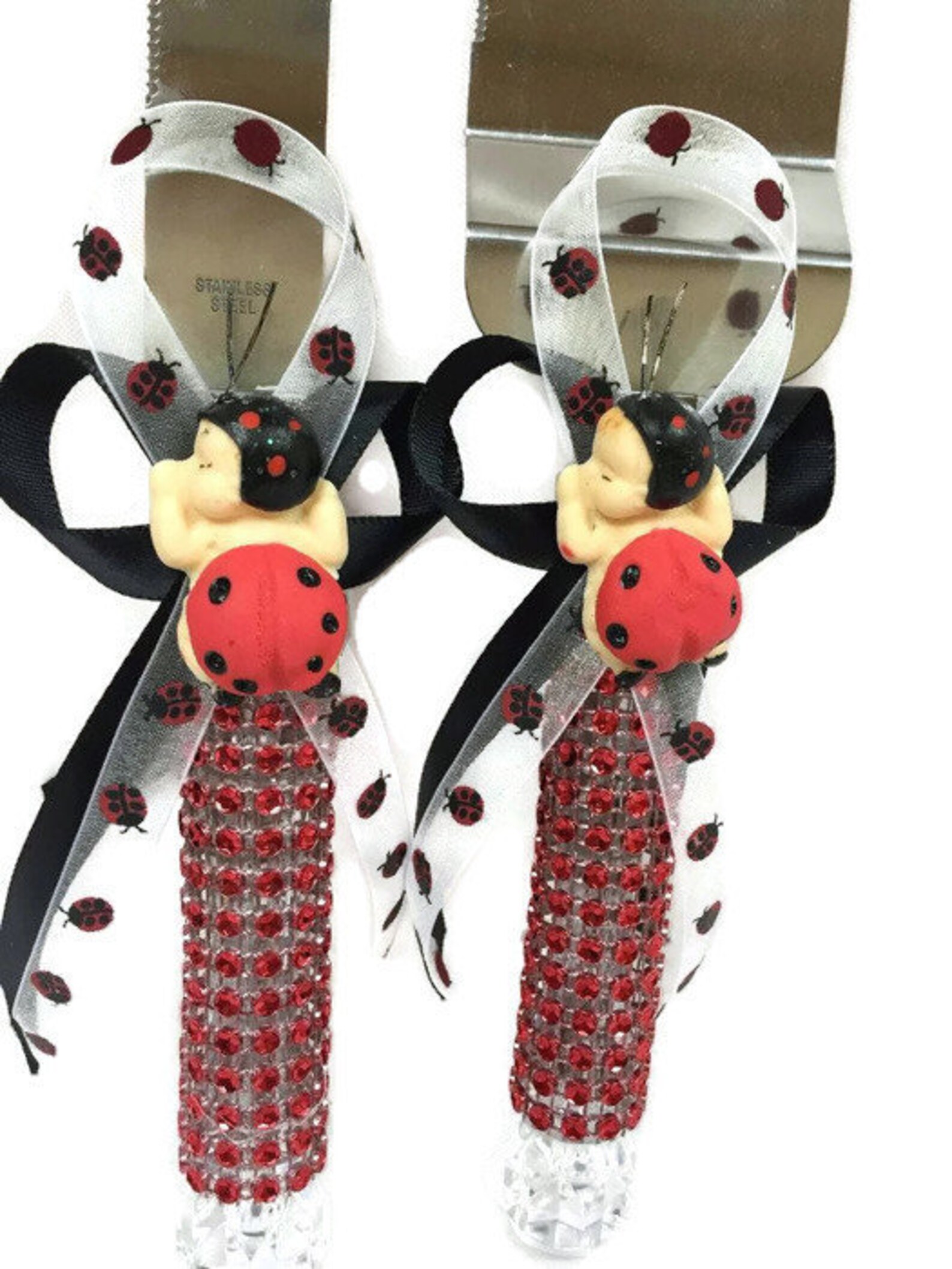 Baby Shower Ladybug Cake Knife and Server Set Gift Keepsake Etsy