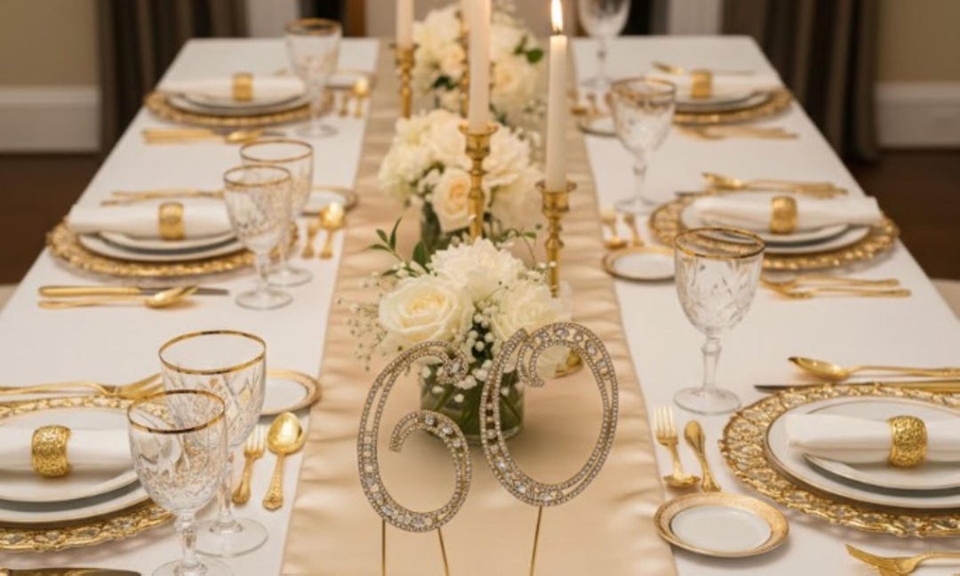 Gold Number Rhinestone Crystal Metal Cake Topper - 7" H - Etsy