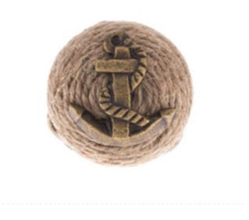 Ship Boat ANCHOR Knob Jute Rope Metal Knob Dresser Drawer Etsy