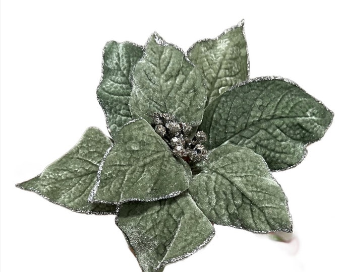 Pink translucent poinsettia pick