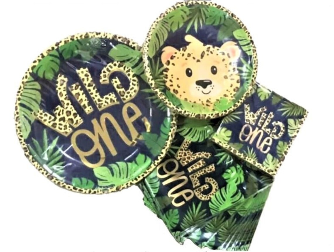 Wild One Safari Paper Supplies Birthday Party Kids Party Etsy