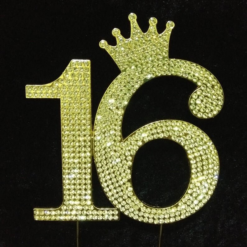 16 Cake Topper Rhinestone Monogram Bling Cake Toppers Centerpiece ...
