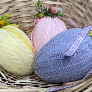 6&quot; Inch Easter Sweater Egg Ornaments Easter Spring Decorations Choose Color