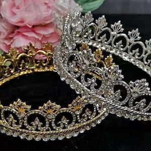 Metal crown cake topper Princess gold crown cake topper - Royal metal gold crown Prince, Princess, King, Queen crown Gold, Silver, Rose Gold