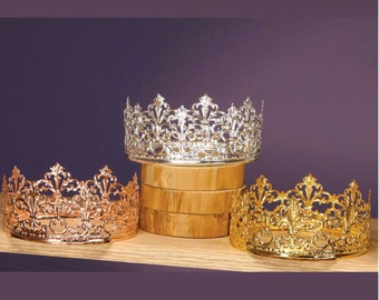 Metal crown cake topper Princess gold crown cake topper - Royal metal gold crown Prince, Princess, King, Queen crown Gold, Silver, Rose Gold