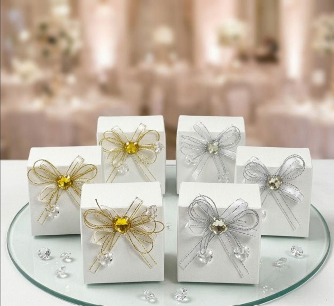 Favor Ties Prepared Ribbon With Flower Pre Done Decoration for ...
