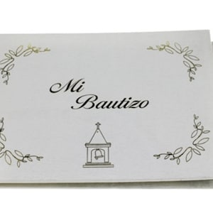 Mi Bautizo Guest Book Girl or Boy With Gold Lettering and Pen Keepsake Gift