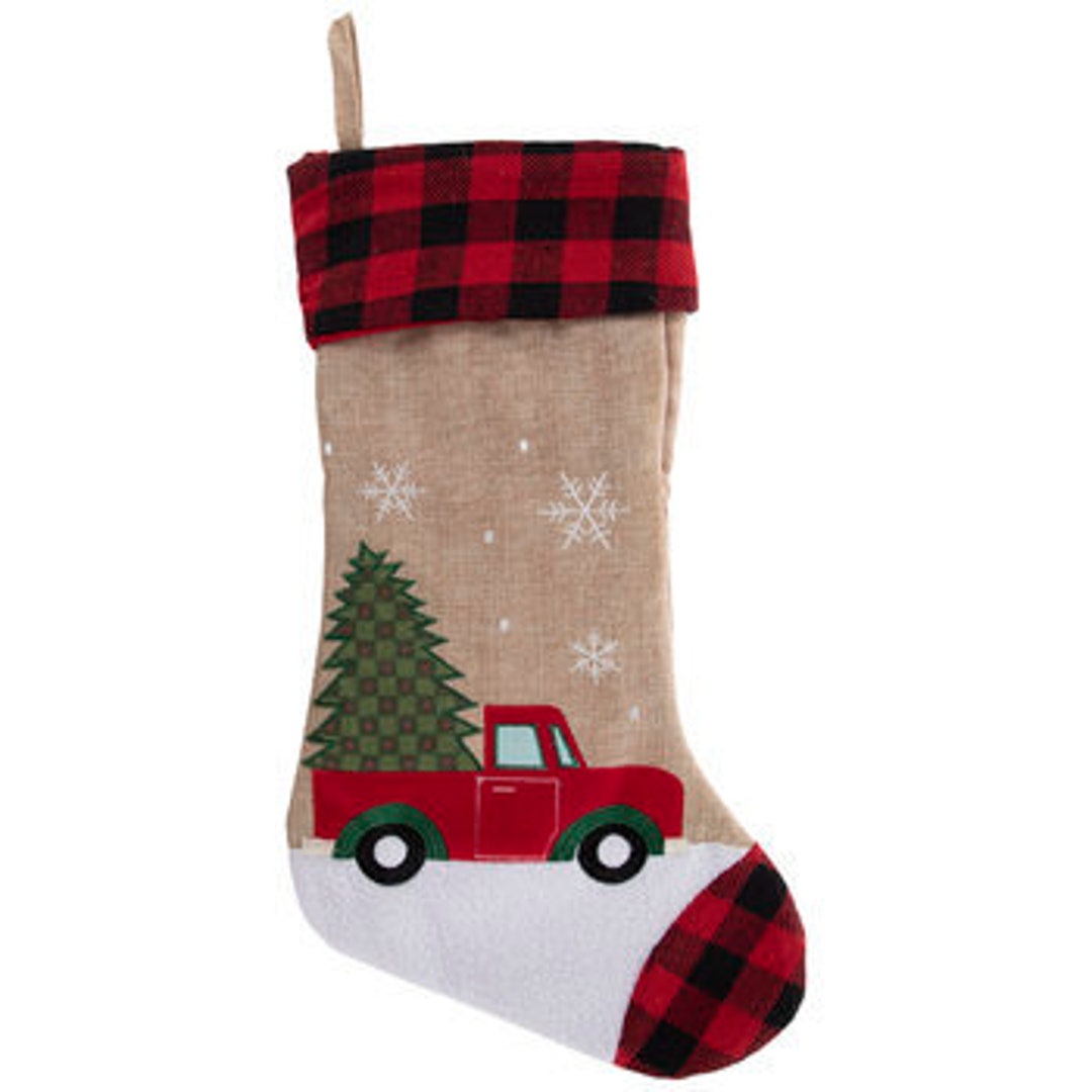 Red Truck Christmas Stocking Stocking Holder Wreath Holder Etsy