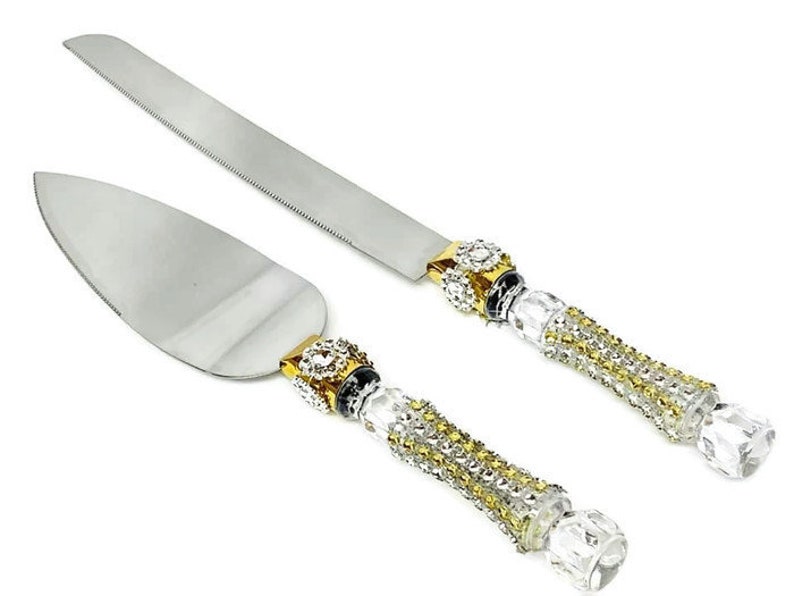 Wedding Rhinestone Cake Knife and Server Set for Anniversary Etsy