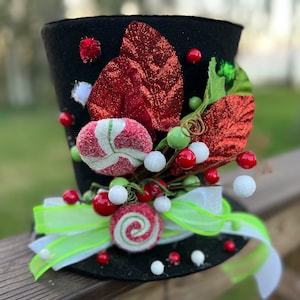 Candy Peppermint Top Hat Tree Topper Christmas Tree Topper