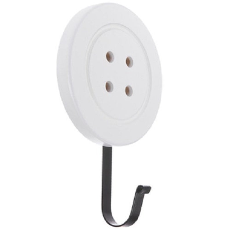 White and Black Button Wall Hook Room Home Decoration Etsy
