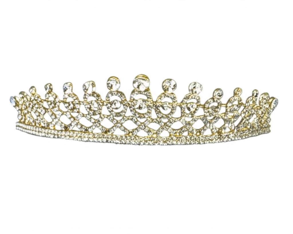 Gold Rhinestone Crown Tiara Elegant All Occasion Women Girls  display picture 2