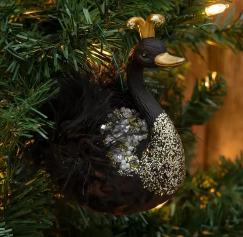 キラキラ輝く白鳥のオーナメント クリスマスツリーの飾り ホーム
