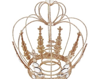 Stunning Silver or Gold Crown Cake Topper or Christmas Decoration Tree Topper