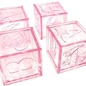 12 Baby Shower Pink Party Favor Decorating Baby Blocks Baby Shower Favors