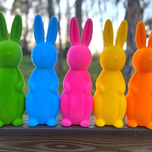 15&quot; Coniglietto pasquale floccato, decorazione per la casa, regalo per le vacanze, altezza 15&quot;