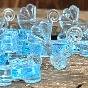 12 個のプラスチック製透明ミニチュア ベビーカー 洗礼式、またはベビーシャワー用
