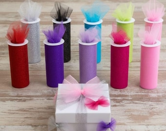 Tulle pailleté en rouleau, 30 pieds x 6 pouces, rouleau de filet de tutu, cadeau de mariage, travaux manuels, noeud, décoration, articles de fête
